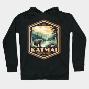 Katmai  National Park Vintage WPA Style National Parks Art Hoodie